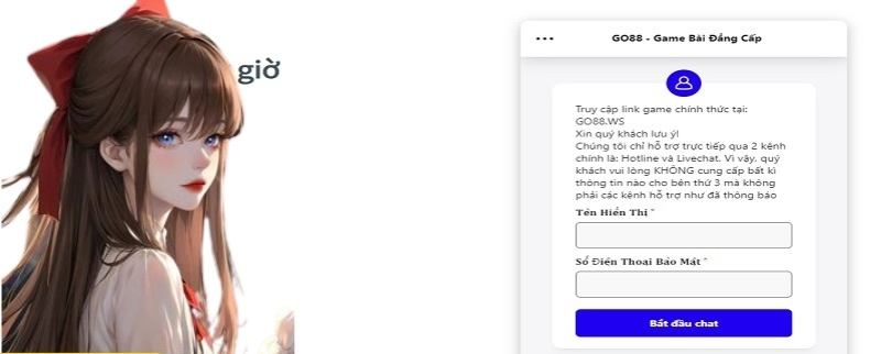 Phương thức liên hệ nhân viên hỗ trợ tại Go88