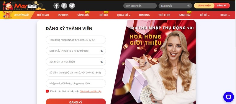 Cách tham gia nhà cái May88