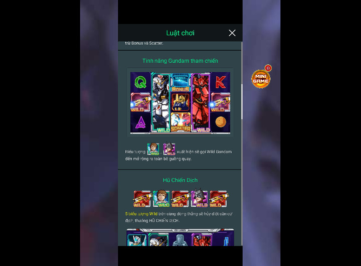 Cập nhật luật chơi gundam