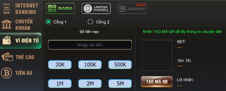 Cách nạp tiền nổ hũ B52club dễ dàng nhất