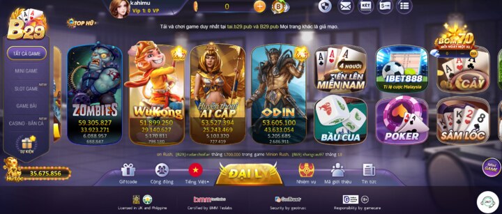 Cập nhật kho game B29