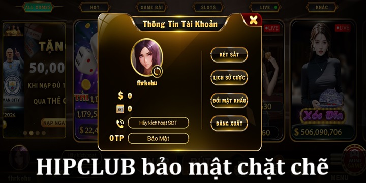 Nhà cái game bài Hipclub gây ấn tượng bởi kho game