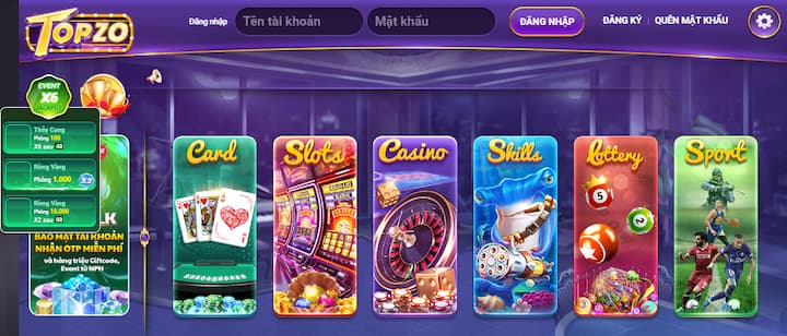 Thông tin về top game bài Topzo