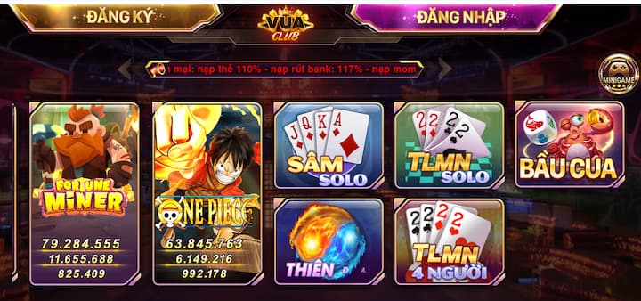Game bài đổi thưởng đẳng cấp Vuaclub
