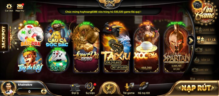 Kingfun sảnh game đa dạng thời thượng