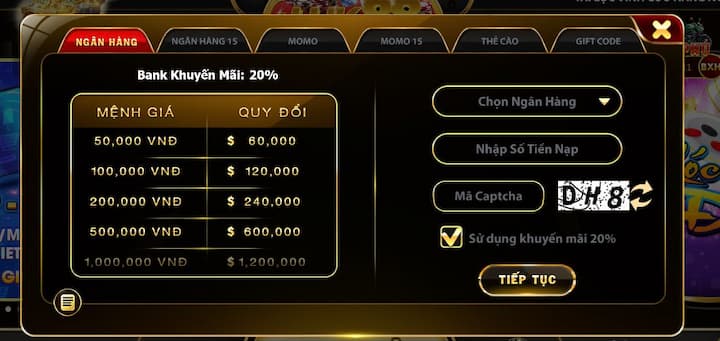 Chế độ nạp rút nhanh chóng tại cổng game Luk88