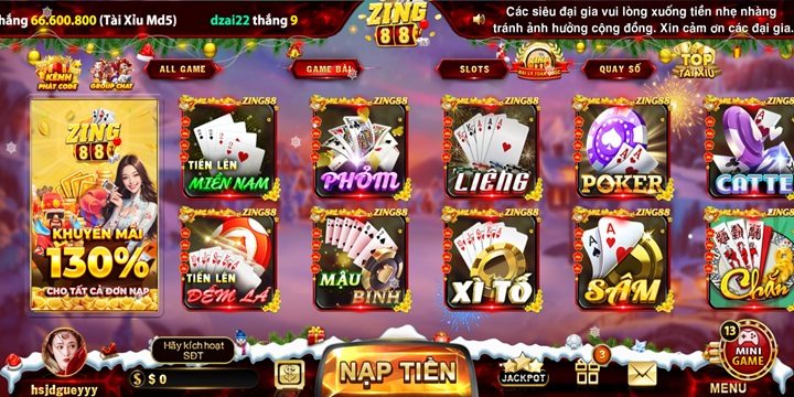Một vài thông tin mới về game bài đổi thẻ Zing88