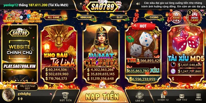 Sảnh game ăn khách không thể bỏ lỡ tại Sao789