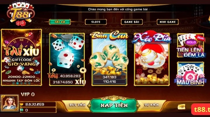 Kho game bài đổi thưởng rút tiền thật T88 ra sao?