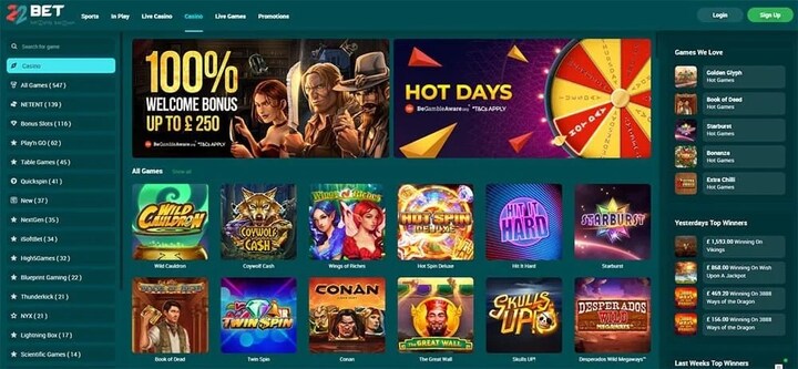 Kho game bất tận tại nhà cái 22bet