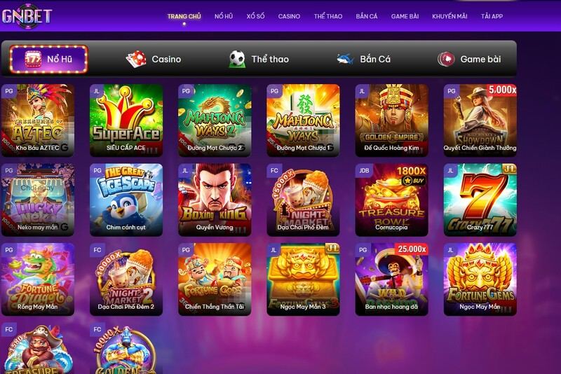 Bộ sưu tập game đổi thưởng chất lượng của gnbet