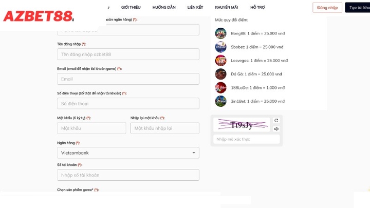 Hướng dẫn đăng ký tài khoản tại azbet88