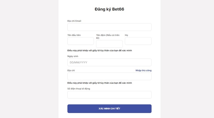 Hướng dẫn đăng ký Bet66 & nhận thưởng tân thủ