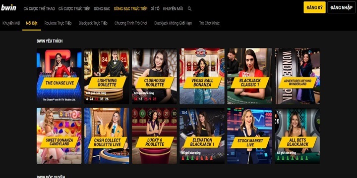 Khám phá sảnh game ấn tượng B Win đang phục vụ