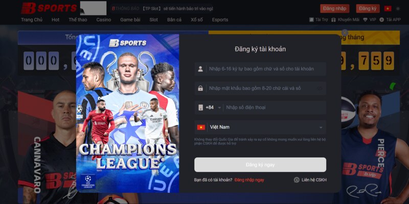 Hướng dẫn đăng ký Bsport