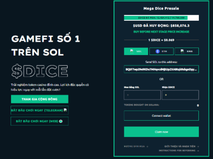 Hướng dẫn cách chơi game tại Megadice