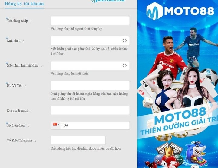 Hướng dẫn các bước tham gia moto88