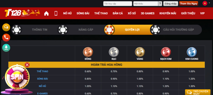 Cập nhật tính năng VIP TT128